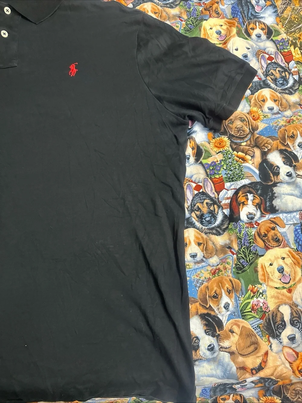 Ralph Lauren Black Polo Shirt with Red Pony Logo